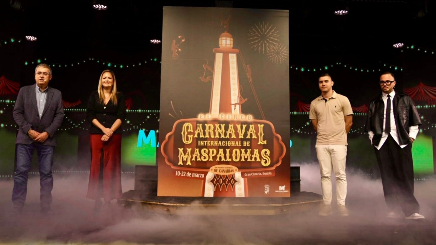 Maspalomas levanta la carpa de su Carnaval 2026: circo, familias y el Faro como gran protagonista