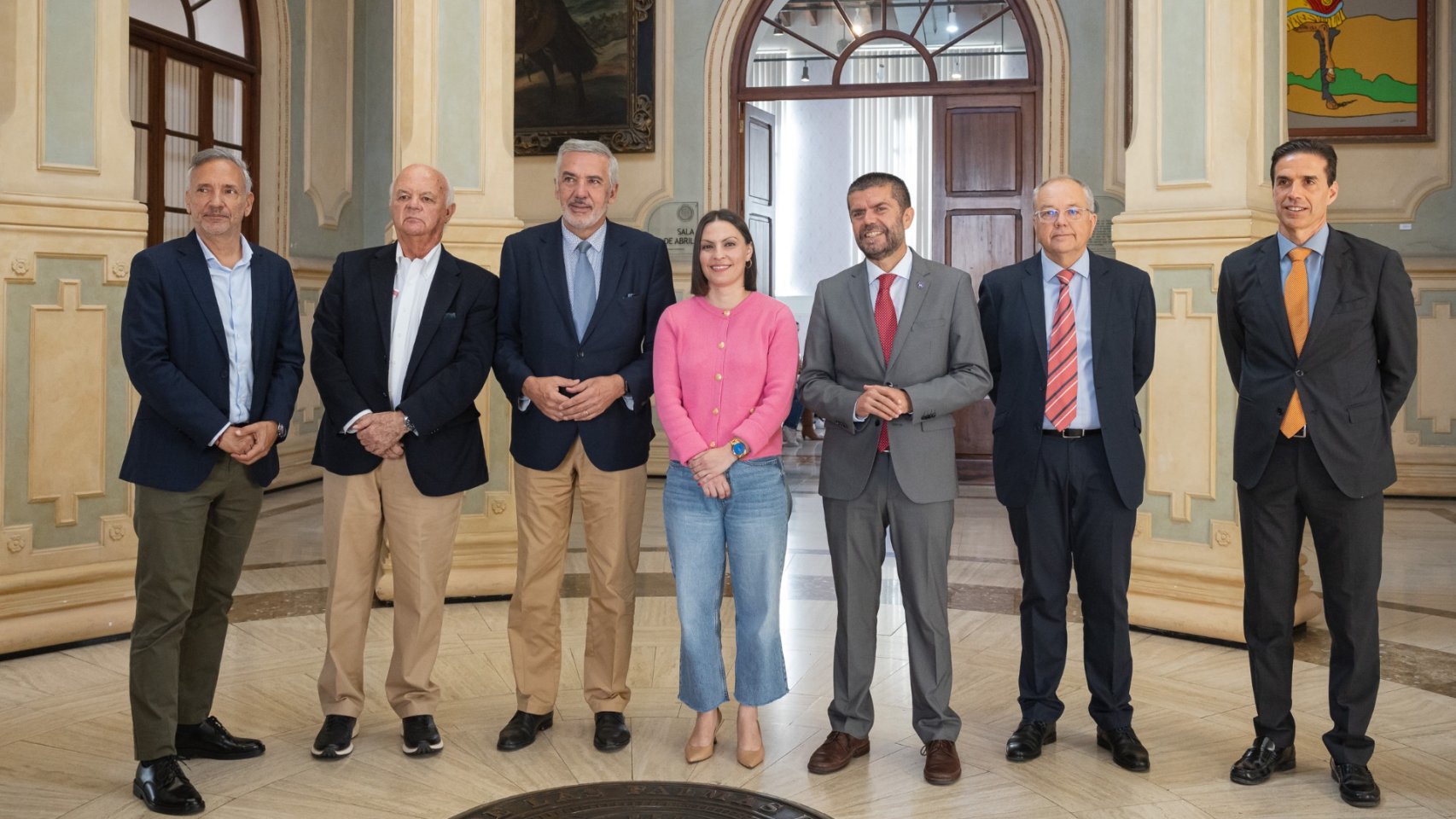 Javier Franco, Alberto Cabré, Lluís Serra, Migdalia Machín, Francisco García, Julio Brito y Eduardo Manrique de Lara, gerente de la FULP.
