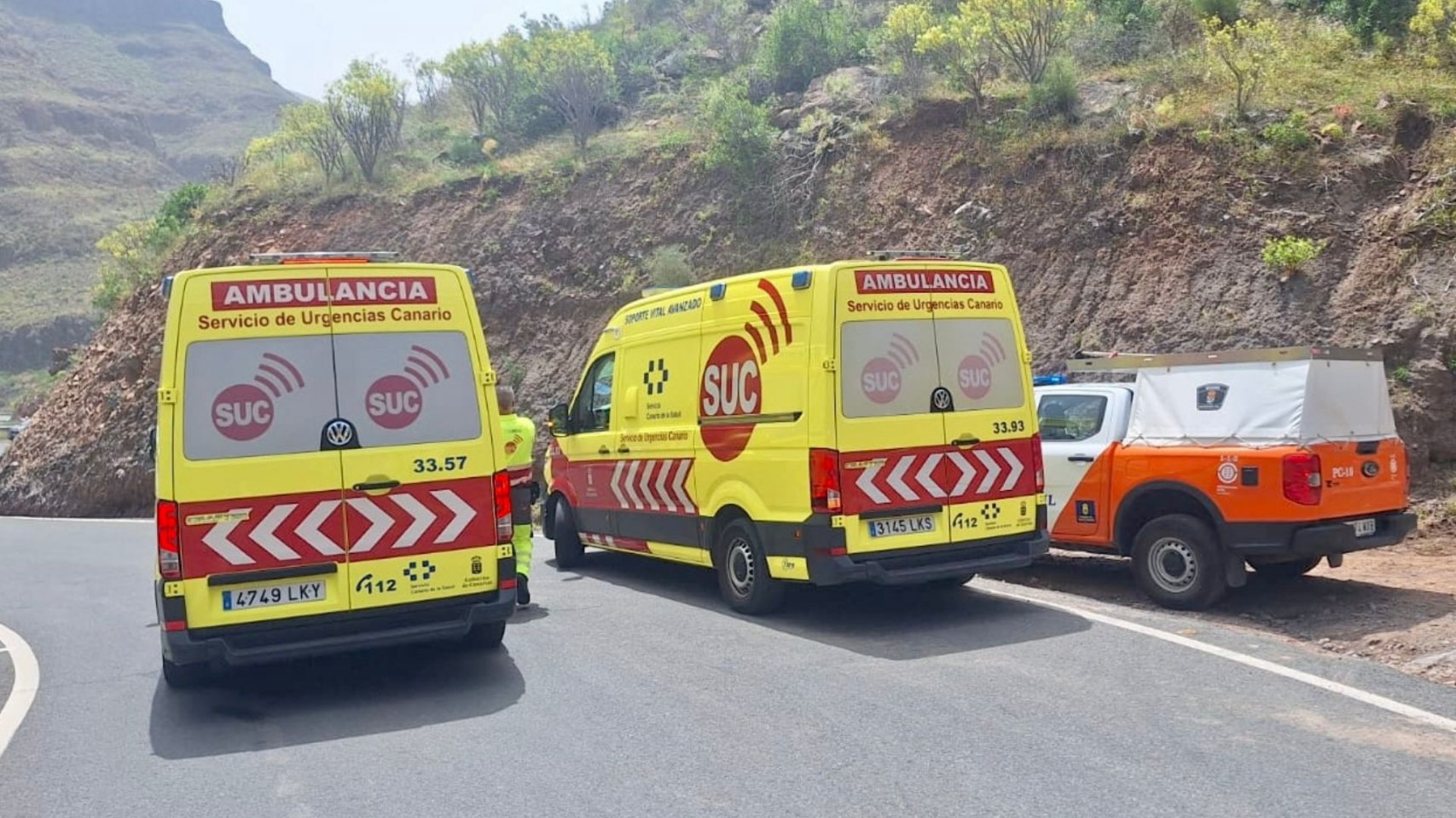 Muere un ciclista por parada cardiorrespiratoria en la GC-505 en el sur de Gran Canaria