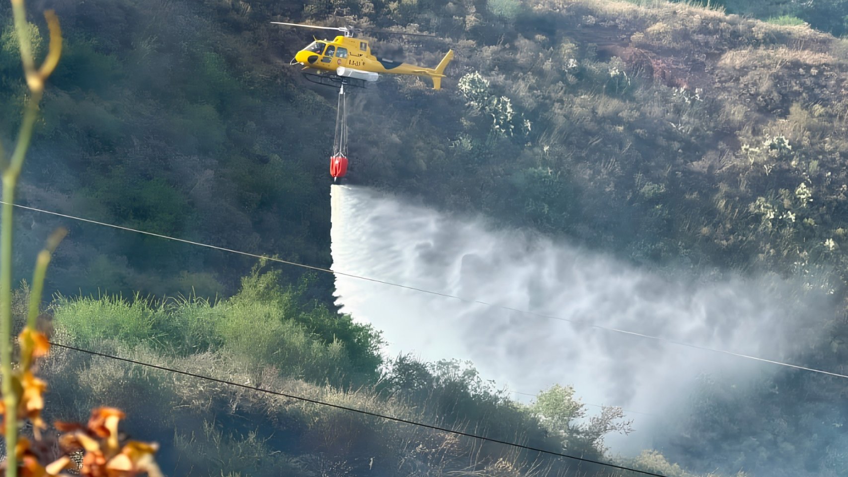 Estabilizado el incendio forestal de Cazadores tras un amplio despliegue aéreo y terrestre en Gran Canaria